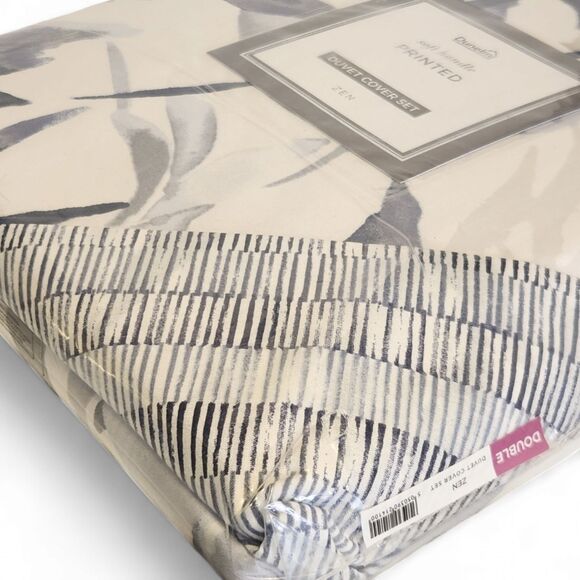 Dunelm Double Duvet Cover Set Zen Botanical Print, 79"x79" Polycotton Reversible - Picture 2 of 6